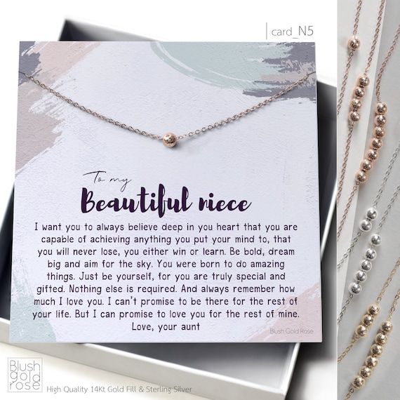 Niece Necklace Tiny Glitter Bead 