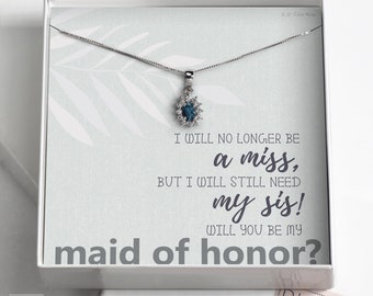 Maid of Honor Proposal to Sister Gift, Matron of Honor Gift •CZ Meaningful Collection •Be My Maid of Honor, Matron of Honor Gift,W35gh,CZC