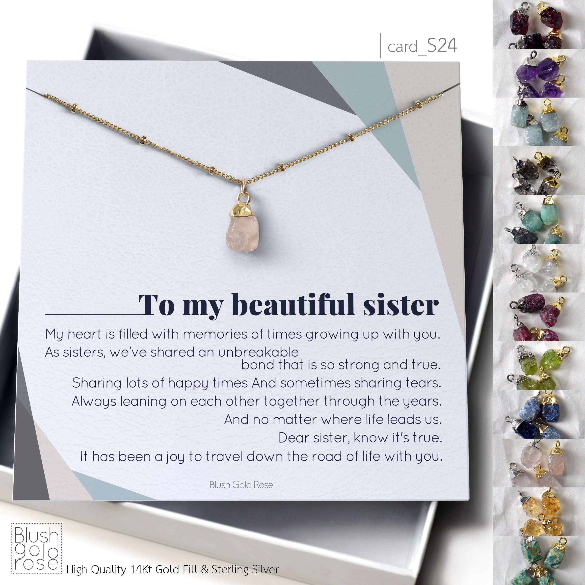 Sister Gift Idea Natural Raw Birthstone 