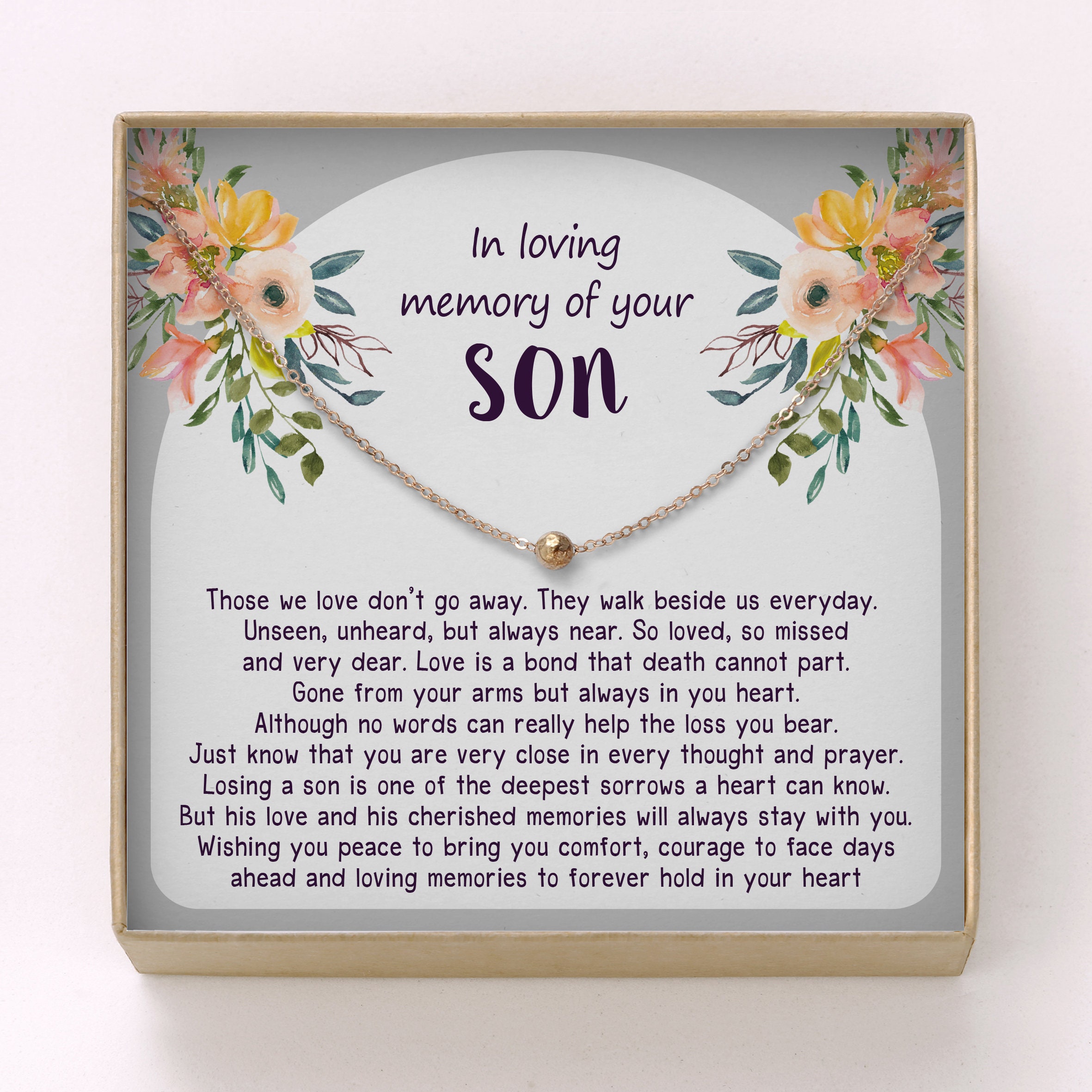 Sympathy gift Loss of Son Sympathy Gift Tiny Hammered Bead ...