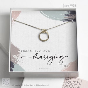 Woman Officiant Gift, Unity Link Necklace, Eternity Circles Necklace•Thank you for marrying us•Wedding Officiant Gift for Friend•W78