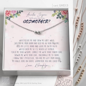 Godmother Proposal Necklace: Glitter Bead, Sterling Silver or Gold Fill