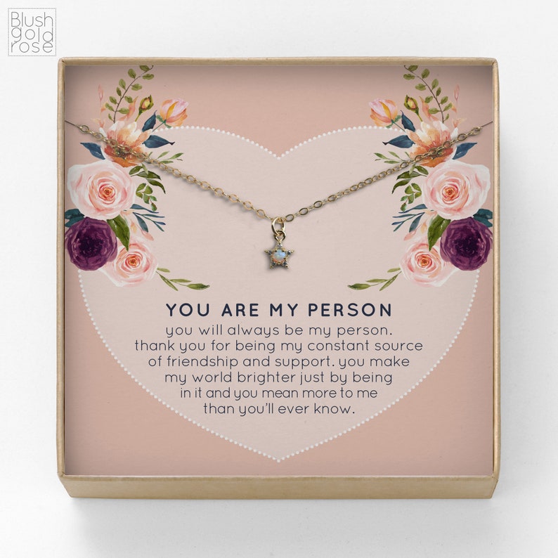 Christmas Gift BF24b Best Friend Gift \u2022 Tiny Opal Star Necklace \u2022 Best Friend Jewelry Gift \u2022 Friend Birthday