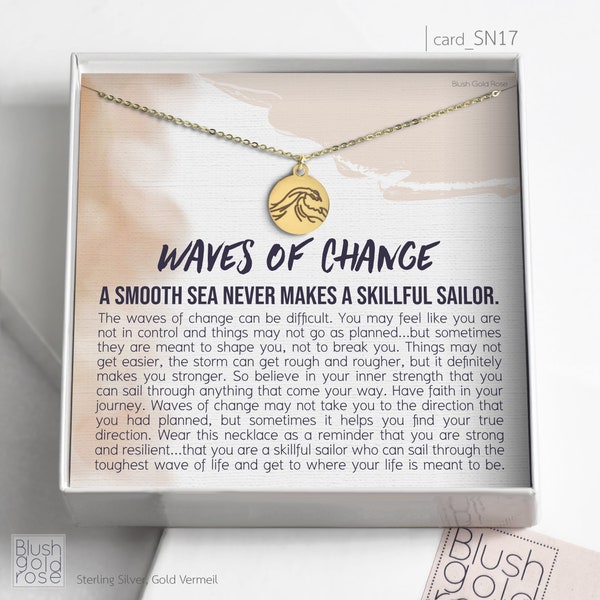 Wave Of Change Necklace • Affirmation Necklace for Strength •Inspirational Gift •Wave Necklace, Empowering Jewelry, SN17