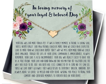 Loss of Dog Sympathy Gift• Loss of Dog Condolence gift, Dog Memorial Gift • Heart Necklace, forever in my heart | SY25