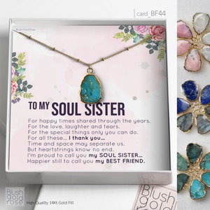 Soul Sister Gift •BFF Necklace •Best friend Gift • BFF gift •Turquoise, Lapis, Moonstone, Labradorite, Emerald Necklace,BF44