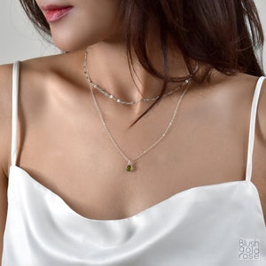 Dainty Birthstone Layered Necklace Set: Sterling Silver & Gold Fill