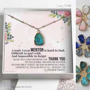 Thank You Gift for Mentor • Gaia Genuine Gemstones Necklace • 25 Options  • Mentor Appreciation Gift, Personalized Thank You Keepsake, TH48