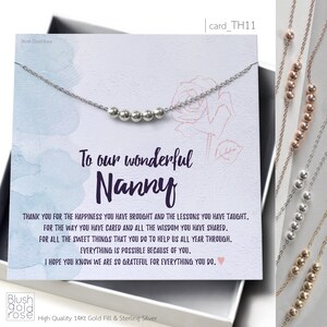 Thank You Gift for Nanny • Dainty Glitter Bead Necklace • Christmas Gift for Nanny • Necklace Gift for nanny, Babysitter Gift, TH11