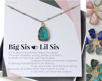 Sister Gift • Sister Necklace Gift • Sister Birthday Gift • Sister Christmas gift•Turquoise,Lapis,Moonstone,Labradorite,Emerald Necklace,S34