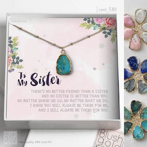 Sister Gift: Turquoise Gemstone 14k Gold Filled Necklace