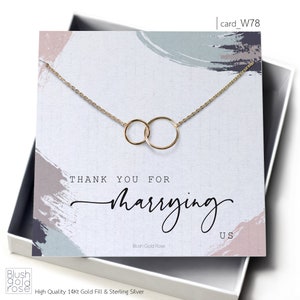 Woman Officiant Gift, Interlocking Circles Necklace  • Thank you for marrying us • Wedding Officiant Gift for Friend • W78