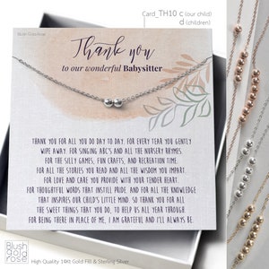 Thank You Gift for Babysitter • Dainty Glitter Bead Necklace • Christmas Gift for Babysitter, Babysitter Birthday, Babysitter Gift, TH10c,d