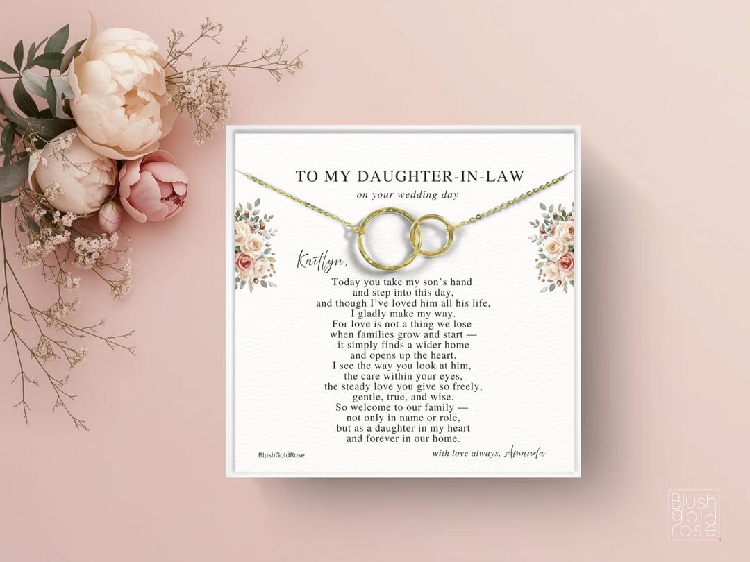 Daughter in Law Wedding Gift From Mom | Interlocking Circles Necklace ...