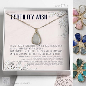 Fertility Moonstone Necklace: 14k Gold Filled Sympathy Gift