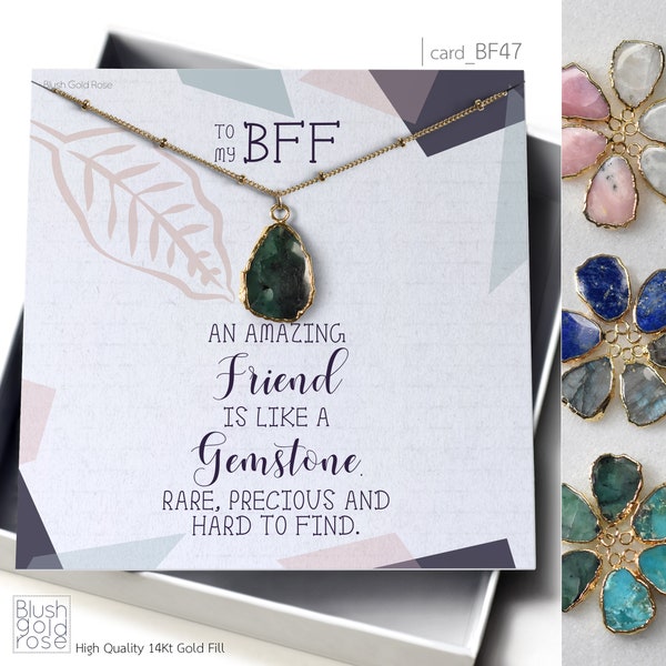 Soul Sister Gift • BFF Necklace • Best friend Gift • BFF gift • Turquoise, Lapis, Moonstone, Labradorite, Emerald Necklace, BF47