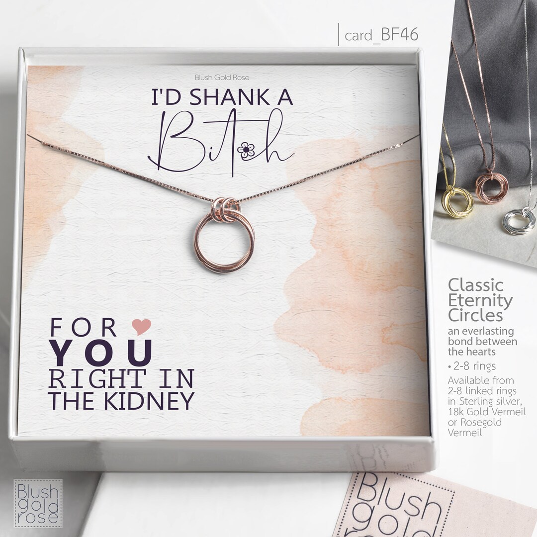 Funny Sister Gift 2 Linked Rings Necklace Eternity Circles Necklace ...