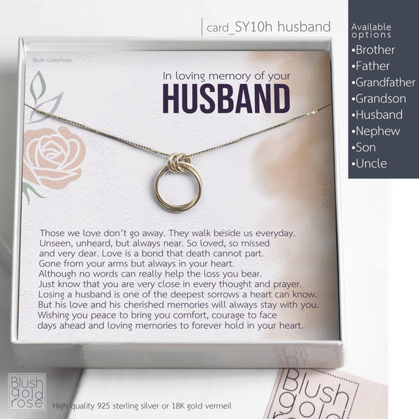 Loss of Husband Condolence Gift • Eternity Circles Necklace • Sympathy gift • Loss of Husband Sympathy • Husband Memorial gift, SY10h