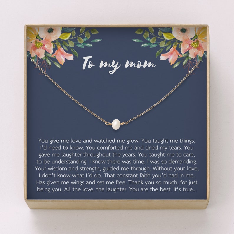Mom Necklace Gift Freshwater Pearl Necklace Thank you gift image 0