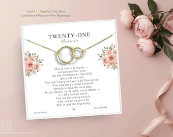 21st Birthday Gift for Her, Turning 21 Necklace, Daughter Birthday Gift, Best Friend 21st Birthday, Personalized Necklace, Milestone Gift