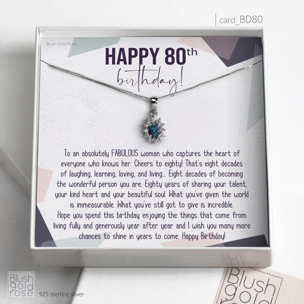 80th Birthday Necklace Gift • CZ Meaningful Collection • 80th birthday gift• 80th Birthday gift for Mom, Aunt, Sister, Friend, BD80,CZC