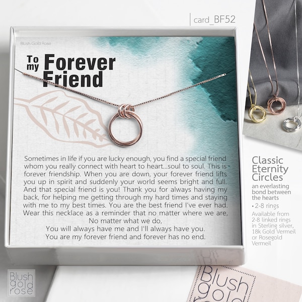 BFF Gift• 2 Linked Rings Necklace • Eternity Circles Necklace • Soul Sister Gift •Best friend Gift • BFF Birthday gift, Christmas Gift, BF52