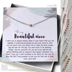 Niece Necklace • Tiny Glitter Bead Necklace • Simple Necklace • Niece Jewelry Gift from Aunt • Niece Confirmation • Niece Birthday Gift, N5