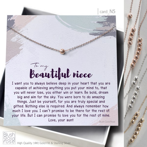 Niece Necklace • Tiny Glitter Bead Necklace • Simple Necklace • Niece Jewelry Gift from Aunt • Niece Confirmation • Niece Birthday Gift, N5