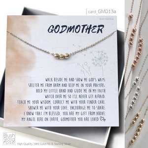Godmother Gift • Tiny Glitter Bead Necklace • Simple Necklace • Godmother Necklace Gift • Gift for Godmother • Godmother Proposal, GMD13a