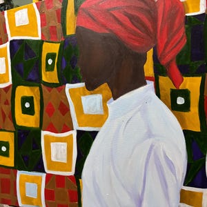 Gullah art original acrylic painting “ Quilt” African American Art