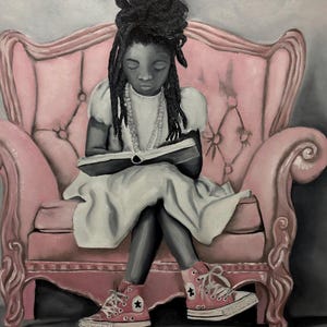 Gullah Art: Three Sisters - African American Girl Original Acrylic