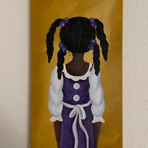&quot;Afroamerikanermädchenhaarserie ursprüngliches Acrylgemälde &quot;&quot;Clair&quot; gullah Mädchen.&quot;