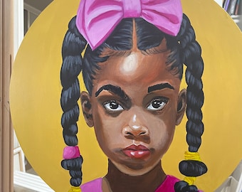 African American girl hair series “Kira” Black art, kids art