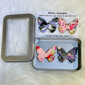 Magnets Assorted Japanese style yuzen chiyogami washi wood