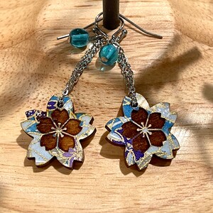 sakura cherry blossom flower earrings