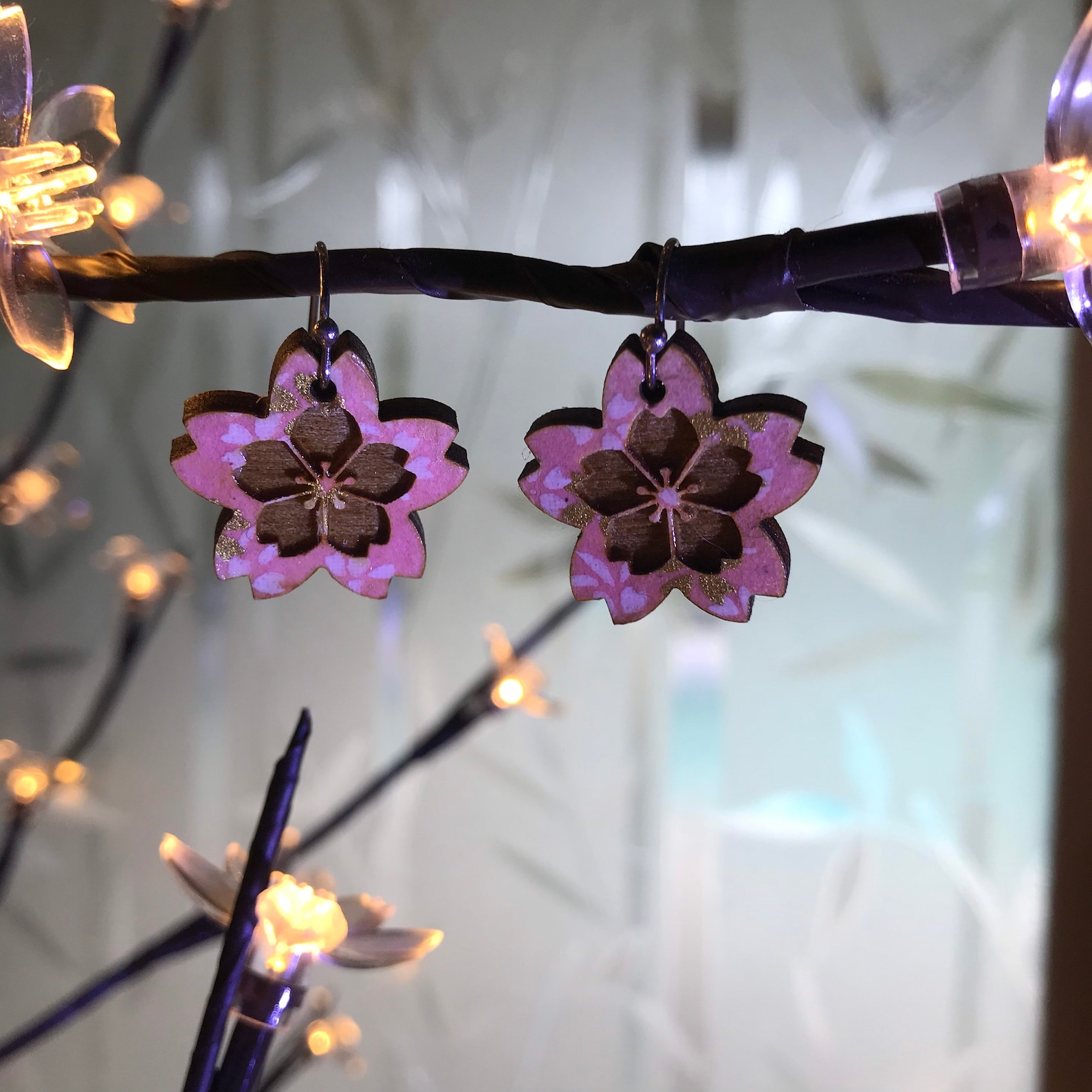 FLEUR DE LILLY DOORKNOCKER EARRINGS, CHERRY BLOSSOM PINK