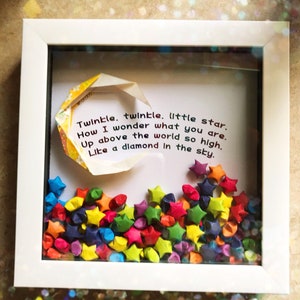 star nursery origami lucky star home decor art 8x8 shadow box frame wall art japanese home decor