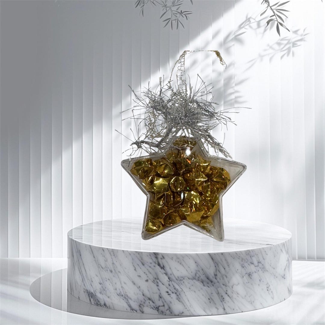 Metallic Origami Lucky Star Ornament in Clear Star Shell — Holiday ...