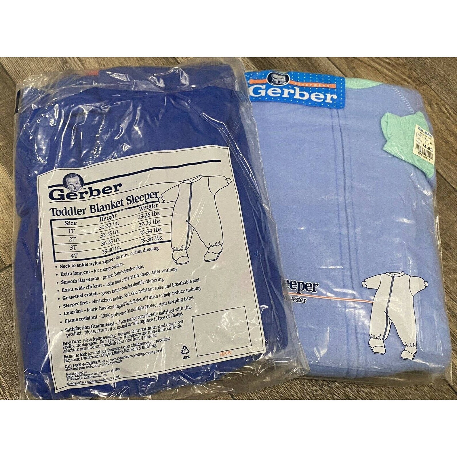 Vintage Gerber Blanket Sleeper New in Package 4T Set of Two Etsy