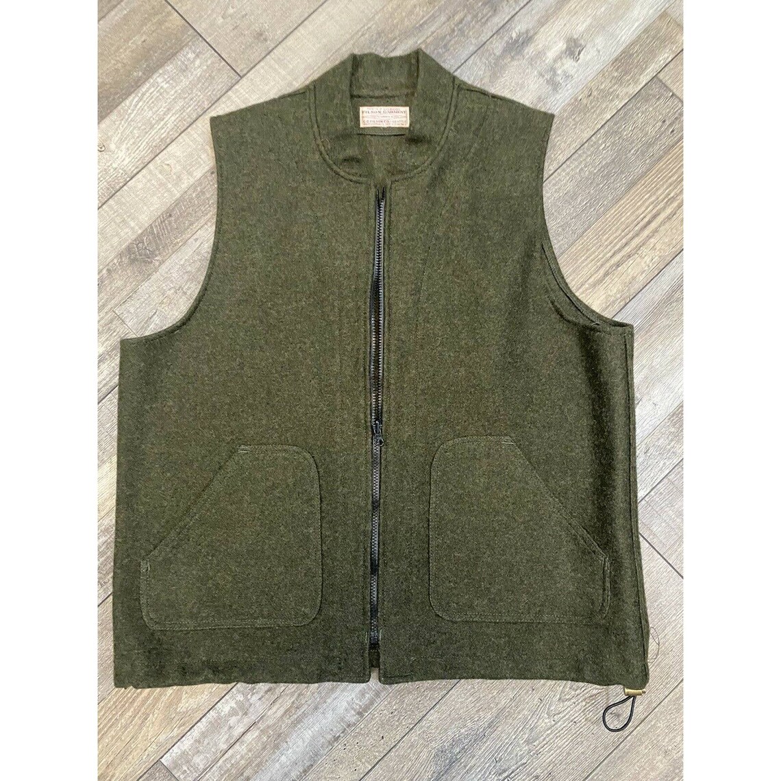 Vintage Filson Garment 100 Virgin Wool Vest XL Olive Drab Etsy