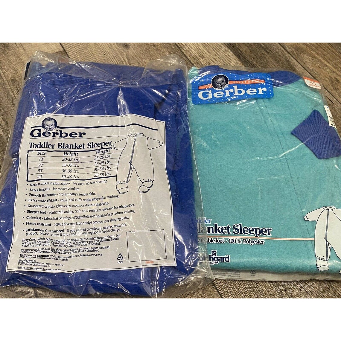 Vintage Gerber Blanket Sleeper New in Package 4T Set of Two Etsy
