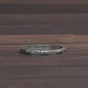 Vintage Platinum Band Personalized and Dated 1937