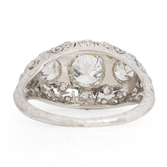 Circa 1920's Art Deco Platinum Filigree Old Europ… - image 6