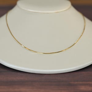 Square Snake Chain 18&quot; 1mm 14k Yellow Gold Pendant Necklace