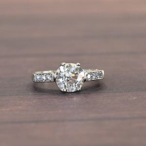 Art Deco 1.91ctw Old European Cut Diamond Platinum Engagement Ring W Gia