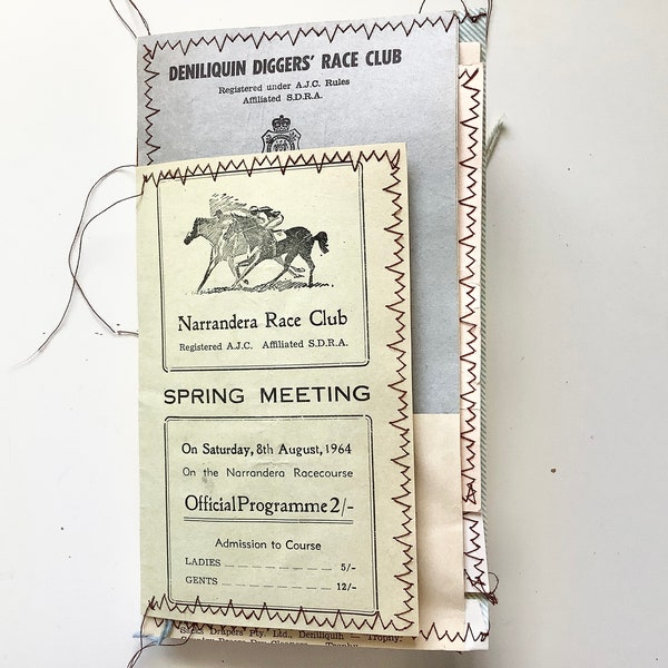 Vintage horse layered envelope journal, keepsake junk journal