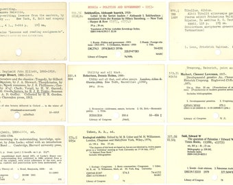 40 tarjetas de biblioteca antiguas, imprimibles para revistas basura