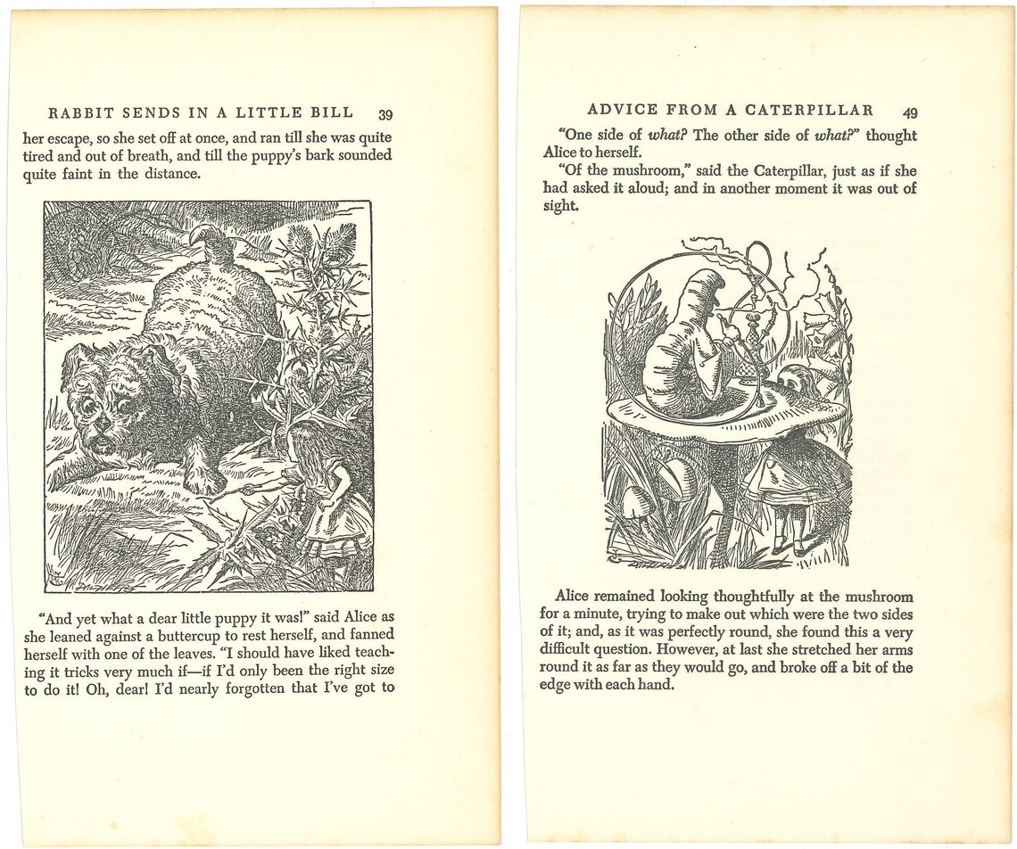 Alice in Wonderland Printable Vintage Book Pages for Junk - Etsy