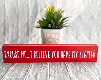 Office Space Movie, Swingline Stapler Desk Cubicle, Milton, 90s classic movie, Excuse me I believe you have my stapler, White elephant gift
