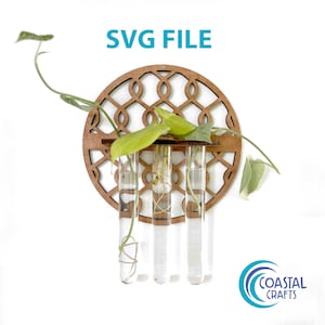 Arquivo SVG, laser, propagação de plantas aéreas em treliça redonda, suspensão de parede de madeira, Boho moderno, exibição de plantas exclusivas, mãe, presente de jardim, presente